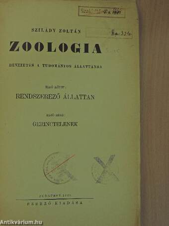 Zoologia I-III.