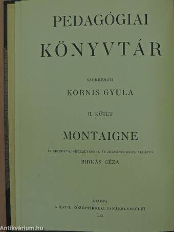 Montaigne pedagógiai tanulmányai