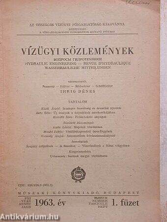 Vízügyi Közlemények 1963/1.