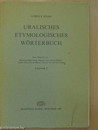 Uralisches Etymologisches Wörterbuch II. (töredék)