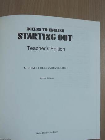 Starting Out - Teacher's Edition