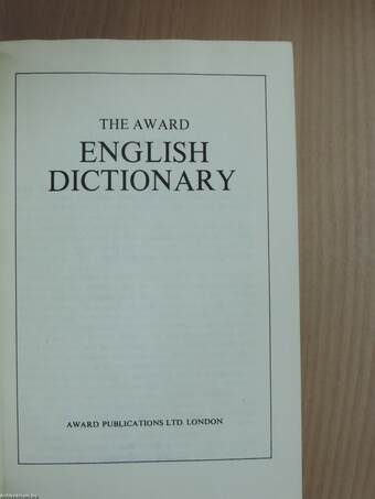 The Award English Dictionary