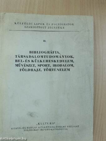 Bibliográfia, társadalomtudományok, bel- és külkereskedelem, művészet, sport, irodalom, földrajz, történelem