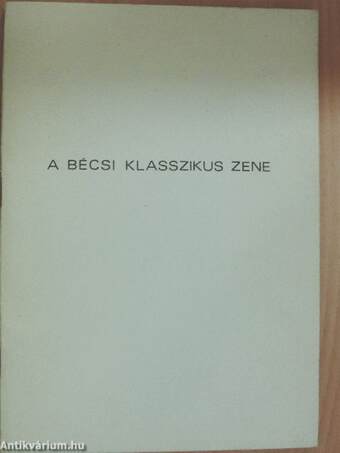 A bécsi klasszikus zene