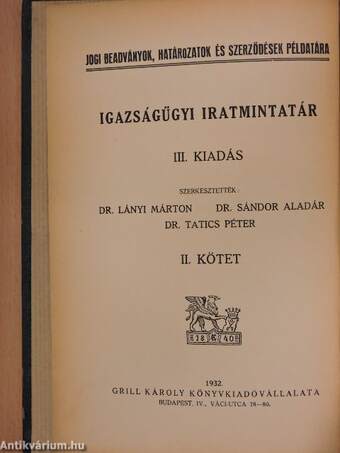 Igazságügyi iratmintatár II.