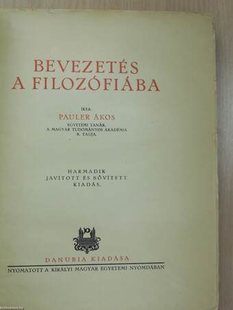 Bevezetés a filozófiába