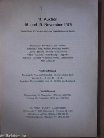 11. Kunstauktion 18.-19. November 1976