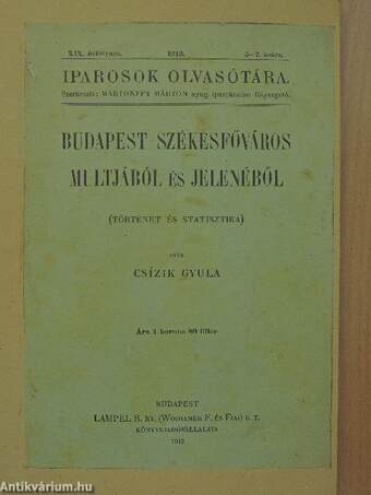 Budapest székesfőváros multjából és jelenéből