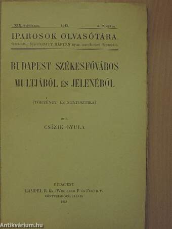 Budapest székesfőváros multjából és jelenéből