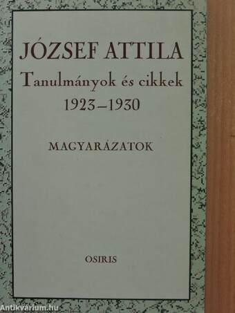 Tanulmányok és cikkek 1923-1930 - Magyarázatok