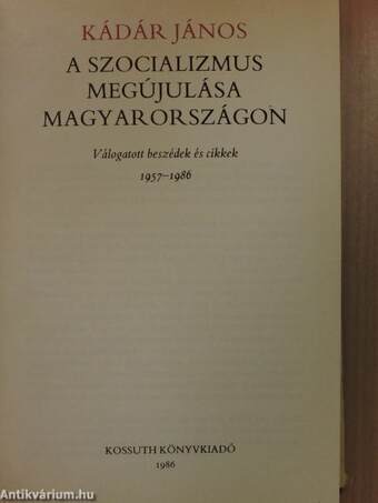 A szocializmus megújulása Magyarországon