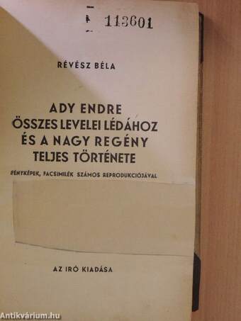 Ady Endre összes levelei Lédához és a nagy regény teljes története