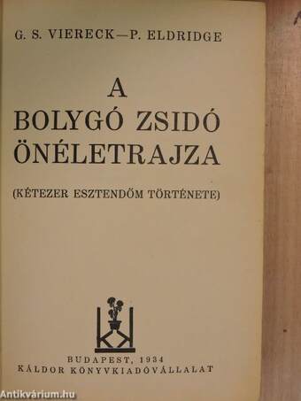 A bolygó zsidó önéletrajza I. (töredék)