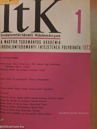 Irodalomtörténeti Közlemények 1972/1-6.