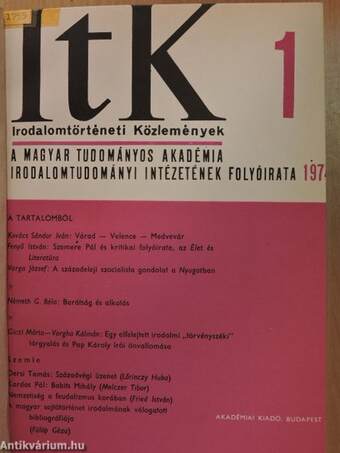 Irodalomtörténeti Közlemények 1974/1-6.