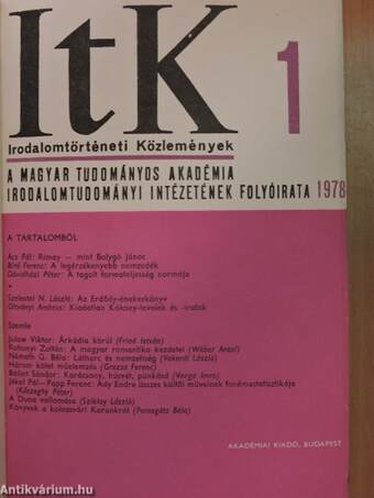 Irodalomtörténeti Közlemények 1978/1-6.