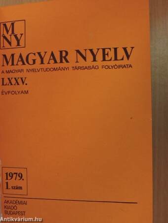 Magyar Nyelv 1979/1-4.