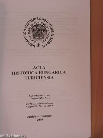 Acta Historica Hungarica Turiciensia