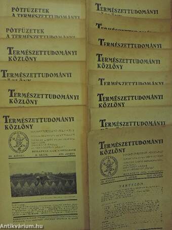 Természettudományi Közlöny 1926. január-december/Pótfüzetek a Természettudományi Közlönyhöz 1926. január-december