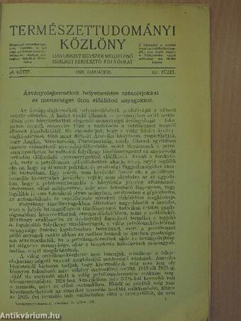 Természettudományi Közlöny 1926. január-december/Pótfüzetek a Természettudományi Közlönyhöz 1926. január-december