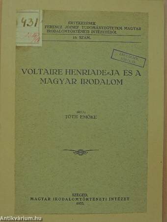Voltaire Henriade-ja és a magyar irodalom