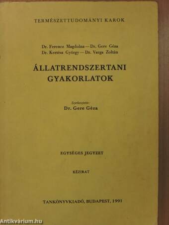 Állatrendszertani gyakorlatok