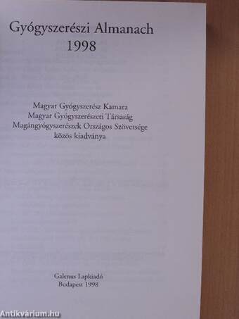 Gyógyszerészi Almanach 1998