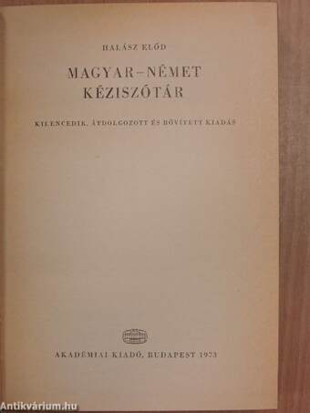 Magyar-német kéziszótár