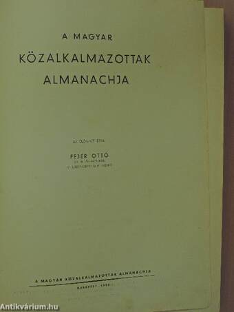 A Magyar Közalkalmazottak Almanachja 1938.