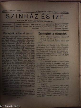 Szinház és Társaság 1919-1920. (nem teljes évfolyamok)