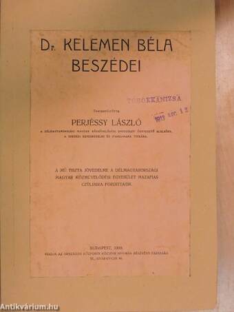 Dr. Kelemen Béla beszédei