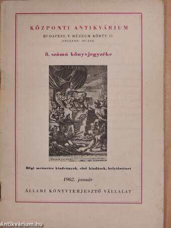 Központi Antikvárium 8. számú könyvjegyzéke