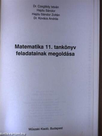 Matematika 11. tankönyv feladatainak megoldása