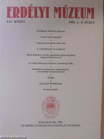 Erdélyi Múzeum 1992/1-4.