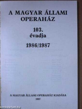 A Magyar Állami Operaház 103. évadja