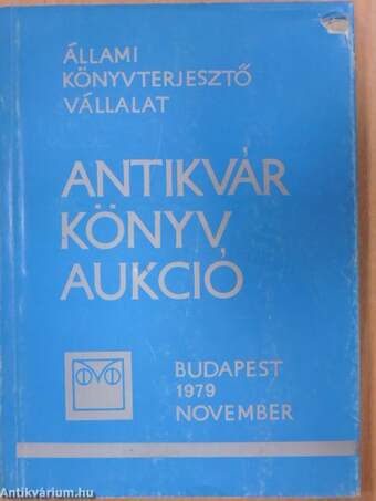 Antikvár könyv aukció - Budapest, 1979. november