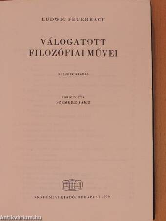 Ludwig Feuerbach válogatott filozófiai művei