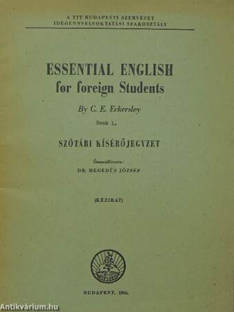 Essential English for Foreign Students 1.