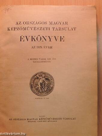 Az Országos Magyar Képzőművészeti Társulat Évkönyve az 1929. évre