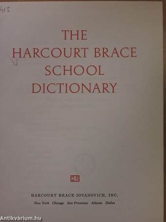 The Harcourt Brace School Dictionary