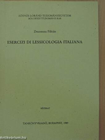 Esercizi di lessicologia italiana