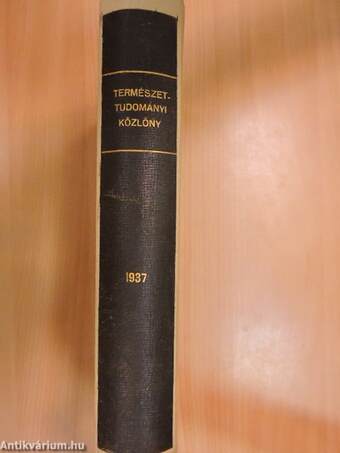 Természettudományi Közlöny 1937. január-december/Pótfüzetek a Természettudományi Közlönyhöz 1937. január-december