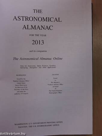 The Astronomical Almanac for the Year 2013