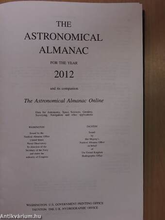 The Astronomical Almanac for the Year 2012