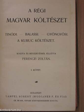 A régi magyar költészet I. (töredék)