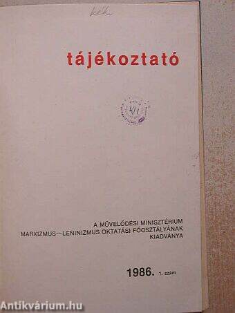 Tájékoztató 1986. I.