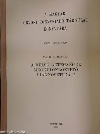 A belső betegségek megkülönböztető diagnosztikája