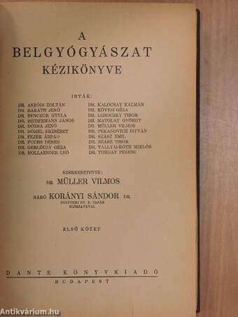 A belgyógyászat kézikönyve I-II.