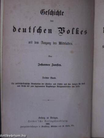 Allgemeine Zustände des deutschen Volkes seit dem Ausgang der socialen Revolution bis zum sorgenannten Augsburger Religionsfrieden von 1555. III. (gótbetűs)