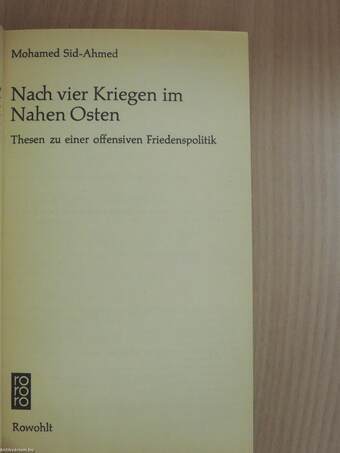 Nach vier Kriegen im Nahen Osten